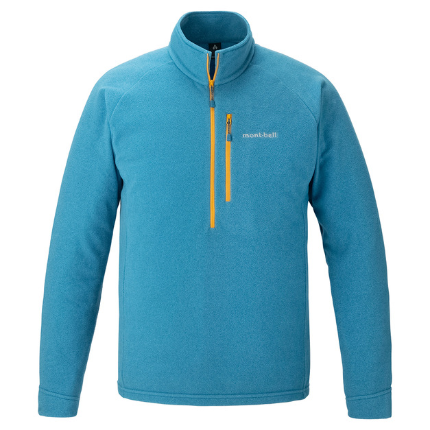 (男)【mont-bell】CHAMEECE Pullover 刷毛半門襟長袖上衣-藍 1114883BL