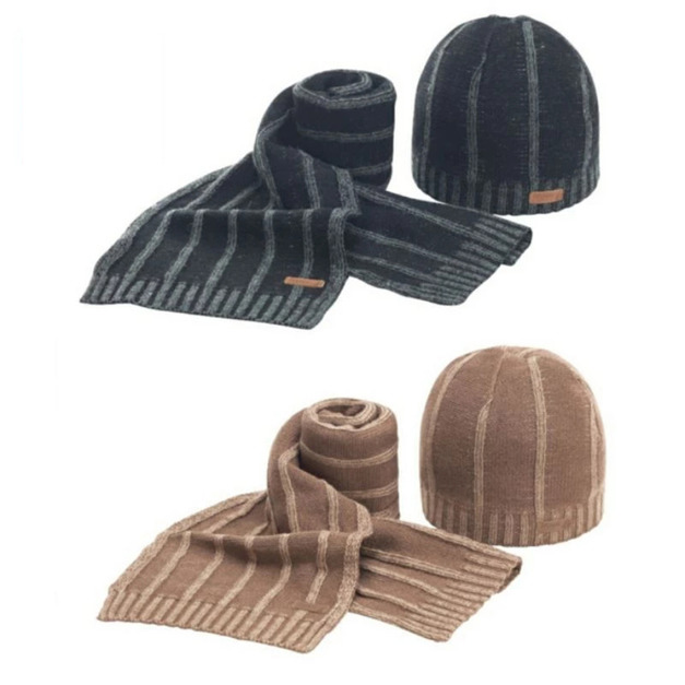 【歐都納ATUNAS】羊毛保暖帽子圍巾組合-黑/羊駝 A2AH1907N