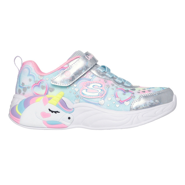 (童)【斯克威爾SKECHERS】S-Lights: Unicorn Dreams - Heart Sparkles燈鞋-多彩 303063LSMLT