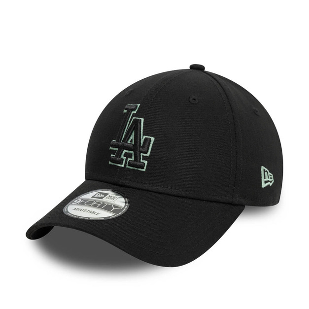 【New Era】男女 9FORTY TEAM OUTLINE 9FORTY 洛杉磯道奇棒球帽-黑色 NE60595206