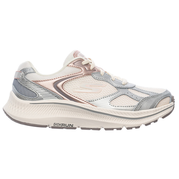 (女)【斯克威爾SKECHERS】GO RUN CONSISTENT 2.0 寬楦款慢跑鞋-銀白色 128633WOFWT