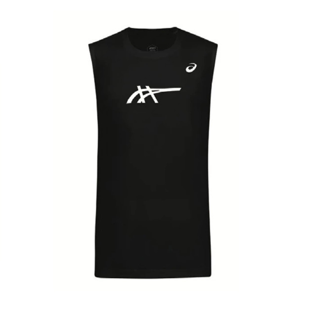 (男)【亞瑟士ASICS】吸濕排汗 亞洲版 運動背心-黑 2031F738-001
