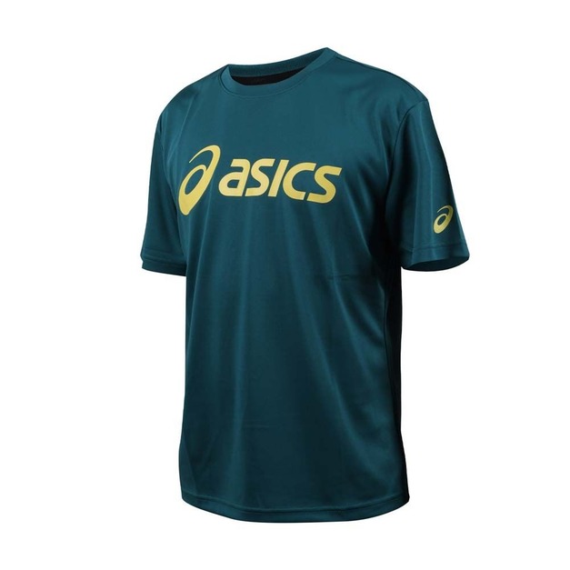 (男)【亞瑟士ASICS】吸濕排汗運動短袖上衣-綠黃 2033C183-300