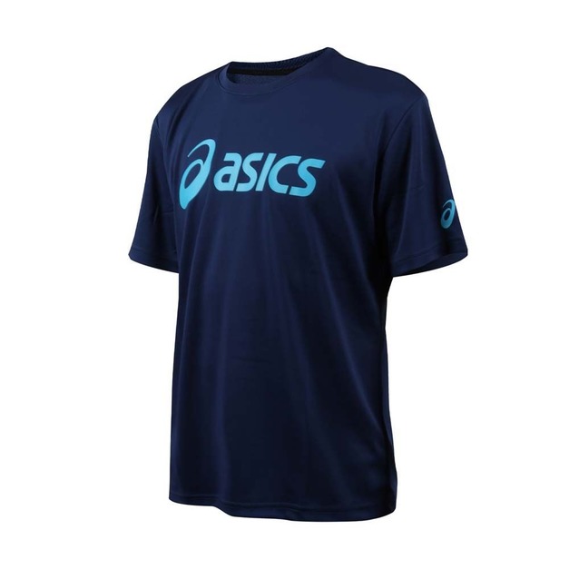 (男)【亞瑟士ASICS】吸濕排汗運動短袖上衣-丈青 2033C183-400