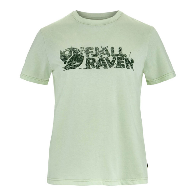 (女)【北極狐Fjallraven】Lush Logo T Shirt W 短袖T恤-柔玉綠 14600165-637