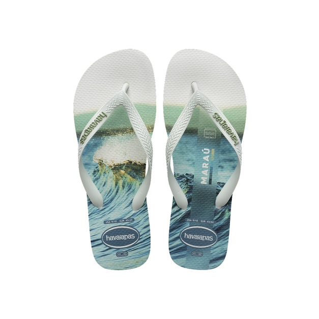 (男)【Havaianas】 Top Surfer I Flip Flops拖鞋-白綠色 4149971-0198