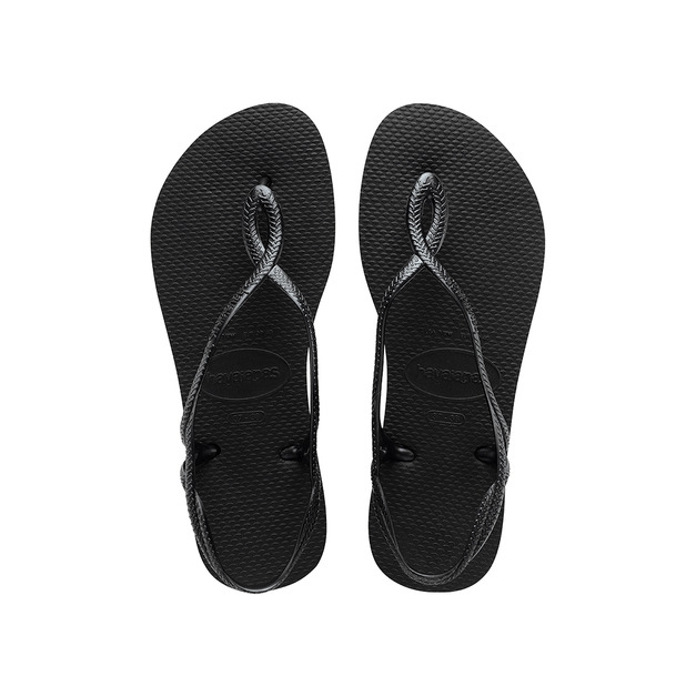 (女)【Havaianas】Luna Sandals涼鞋-黑色/玫瑰金 4129697-0090/-5282
