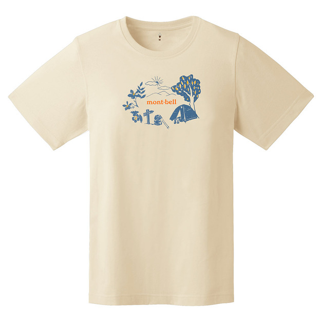 (女)【mont-bell】WIC.T STAY IN A TENT 短袖上衣-象牙白 1114785IV