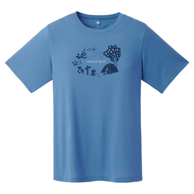 (女)【mont-bell】WIC.T STAY IN A TENT 短袖上衣-藍 1114785BL