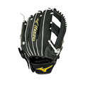 【美津濃MIZUNO】 少年用牛豬混皮十字檔11.5吋棒球手套-黑色 1ATGY26210-09