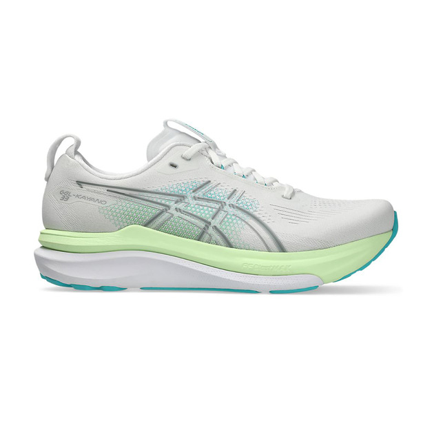 (男)【亞瑟士ASICS】GEL-KAYANO 33 (4E)超寬楦支撐慢跑鞋-白淺綠 1011C229-100