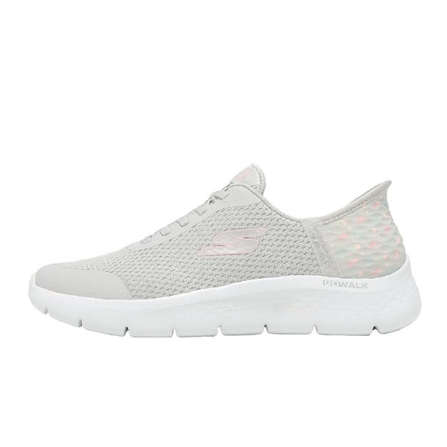 (女)【斯克威爾SKECHERS】Go Walk Flex Slip-Ins  健走鞋(寬楦)-淺灰粉 125525WLTGY
