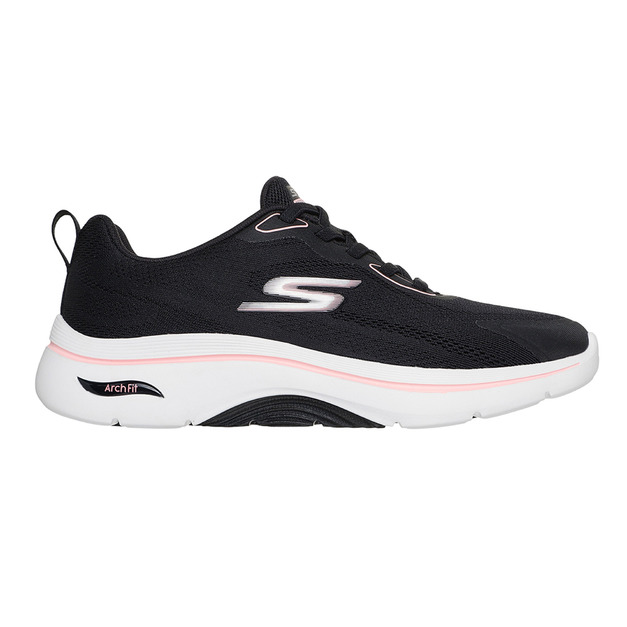 (女)【斯克威爾SKECHERS】GO WALK ARCH FIT 2.0 健走鞋(寬楦)-黑粉 125346WBKPK