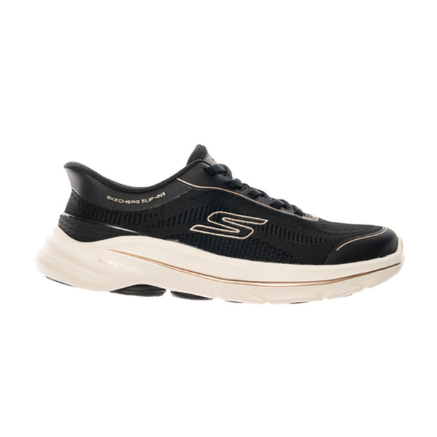 (女)【斯克威爾SKECHERS】GO WALK 8 寬楦款健走鞋-黑金 125935WBKRG