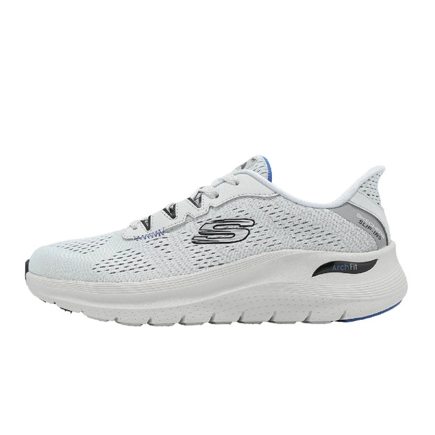 (男)【斯克威爾SKECHERS】Arch Fit 2.0 Slip-Ins 慢跑鞋-灰藍色/黑色 232713GYBL/232713BBK