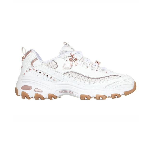 (女)【斯克威爾SKECHERS】D'Lites - 20th Anniversary 寬楦休閒鞋-白玫金 150876WWTRG