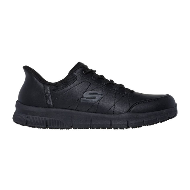 (男)【斯克威爾SKECHERS】NAMPA SR寬楦防滑工作鞋-黑色 200293WBLK