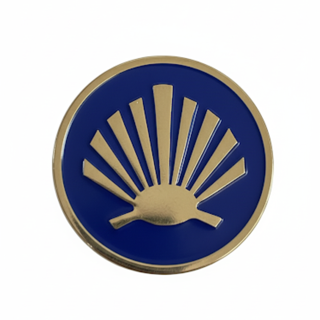 西班牙朝聖之路貝殼紀念別針 金屬徽章 金屬胸針 金屬胸徽 Camino de Santiago Pin 5X5cm 台灣製