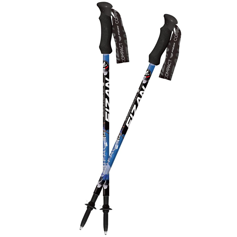 特惠出清【FIZAN】 超輕三節式健行登山杖2入特惠組-藍 FZS207102FBM