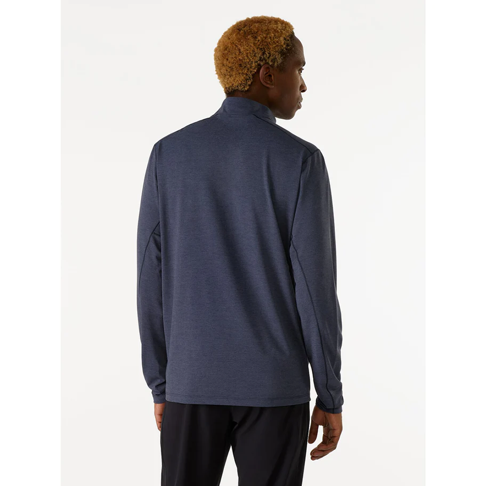 始祖鳥Arcteryx CORMAC ZIP NECK LS 拉鍊長袖排汗衫-黑藍