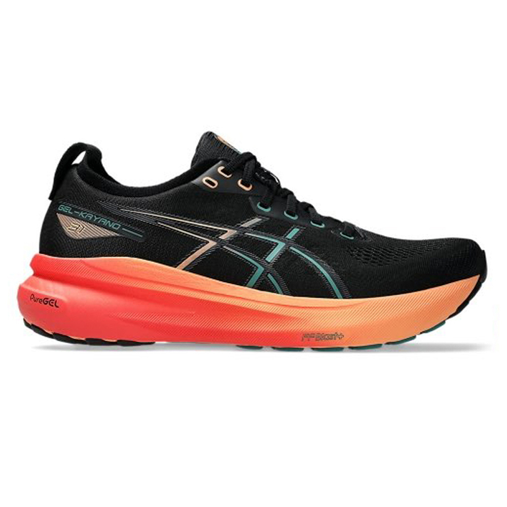(男)【亞瑟士ASICS】GEL-KAYANO 31 支撐 2E 寬楦慢跑鞋-黑橘 1011B869-004