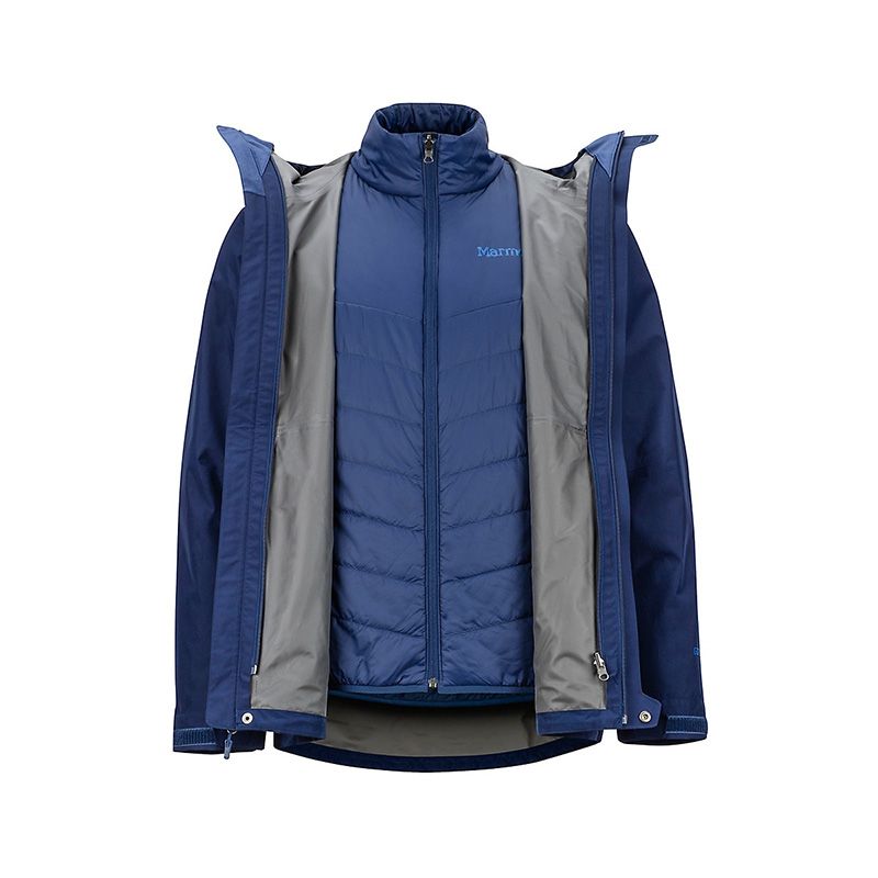 Marmot Minimalist Component Gore-Tex 兩件式防水化纖保暖外套-黑藍灰 31530-2975