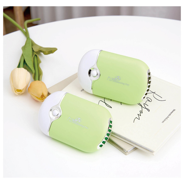 迷你橢圓乾吹風扇-青綠色