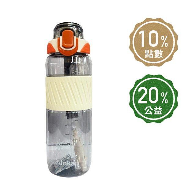 【Aloka】Tritan運動水壼 900ml(白)+贈黑豆茶包20入