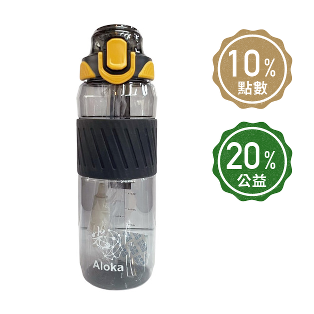 【Aloka】Tritan運動水壼 900ml(黑)+贈黑豆茶包 18g (20入/袋)