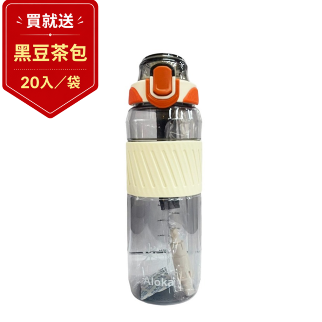 【Aloka】Tritan運動水壼 900ml(白)+贈黑豆茶包20入
