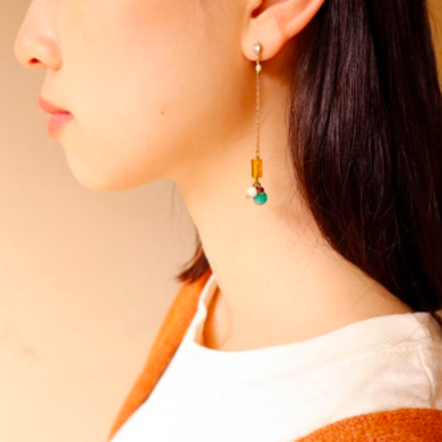 盛夏果實-多色瑪瑙耳環 手工復古黃銅