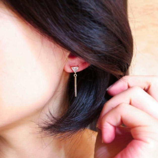 許願符號 雙色智慧抗過敏925銀針耳環