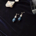 湛藍水滴切面耳環_1