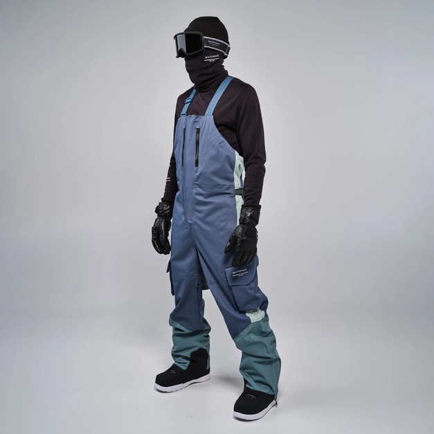 Men 2L Cargo BIB Pants 滑雪吊帶褲-石板灰/藍色