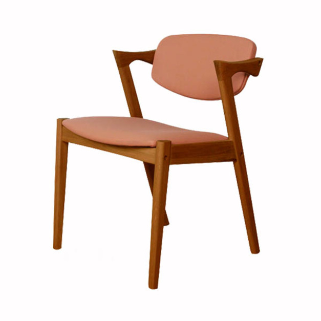 丹麥設計師Kai Kristiansen-Flap Back Dining Chair(Z-Chair)白橡木 反拍椅 餐椅 書房椅 CH032 駝色皮