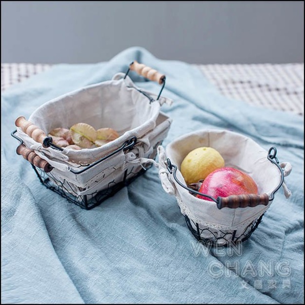 ZAKKA 麻布 鐵網籃 置物籃 鐵架籃 餐具 收納 Z119