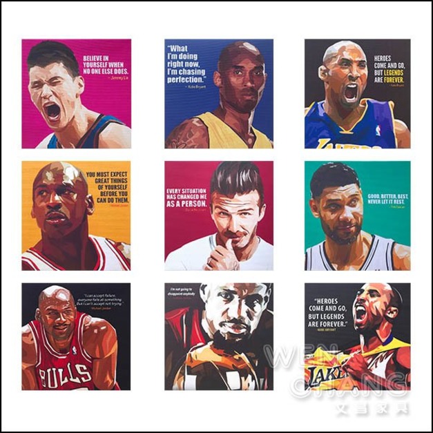 POP 無框 壁畫 運動員系列 無框掛布 適合多張搭配 60x60  Z056