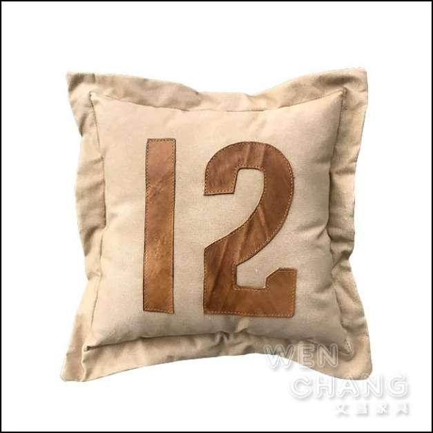 [出清]Vintage復古 12號皮革抱枕 靠枕 HA014-2 《出清品 不接受退換貨》