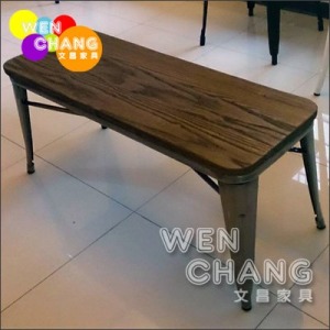 [出清] Tolix實木長凳 雙人椅 剩透明拉絲 淺繡色 可做茶几/電視櫃 ST031