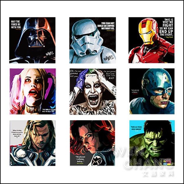 POP無框壁畫 星際大戰 復仇者 無框掛布 適合多張搭配 25x25  Z055