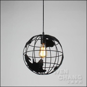 北歐簡約 地球儀吊燈 金屬 黑白 LC-104