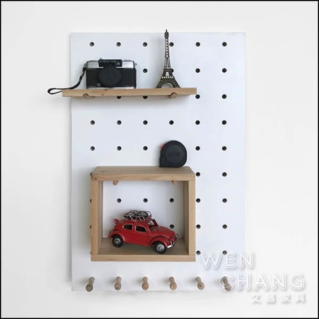 牆壁裝飾收納洞洞板 木質牆壁層架 Z152-W