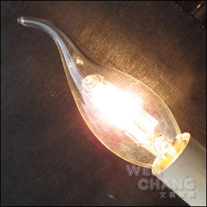 愛迪生燈泡 鹵素燈 蠟燭造型 E14 40W 110V  拉尾燈炮 LBU-007