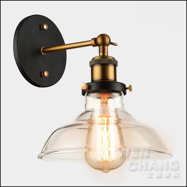工業風 鍋蓋玻璃壁燈  廊道燈 金屬X玻璃 LB-022