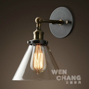 北歐風 銅製玻璃壁燈  玻璃漏斗壁燈 LB-007《特價》