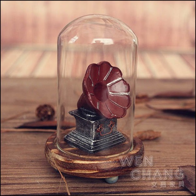 ZAKKA 復古留聲機 相機 玻璃小擺飾 Z060