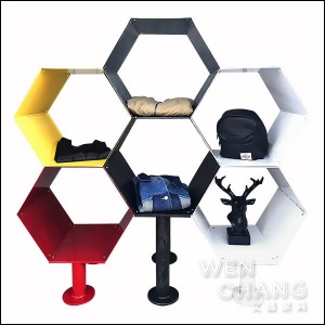 〈6顆組〉全鐵造型櫃 多彩金屬 蜂窩 蜂巢 書櫃 床頭櫃《爆倉出清大特價》