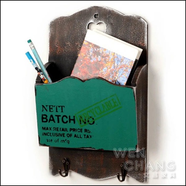 美式鄉村 做舊信封盒 牆上置物盒 掛勾 Z094