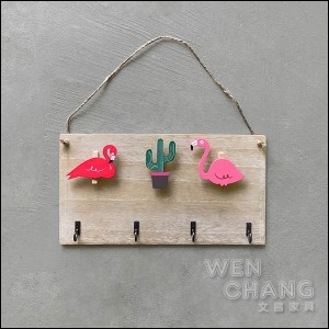紅鶴仙人掌插畫系列-掛勾款Z149-B / 夾子款Z149-C