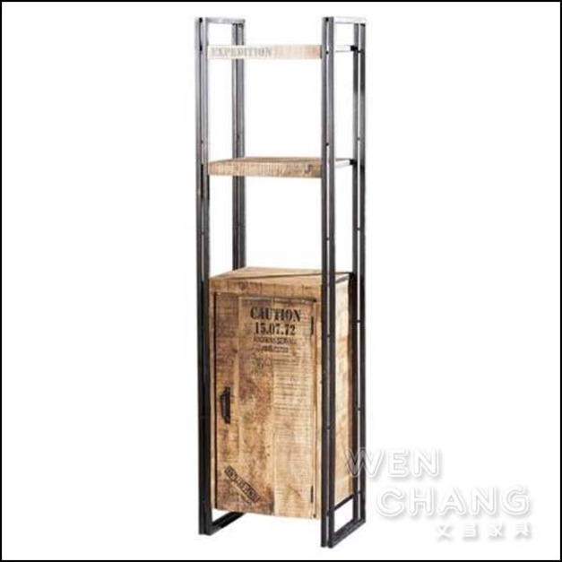 LOFT 工業風 希特鐵木開門二層 書架 書櫃 展示架 仿舊 CB045